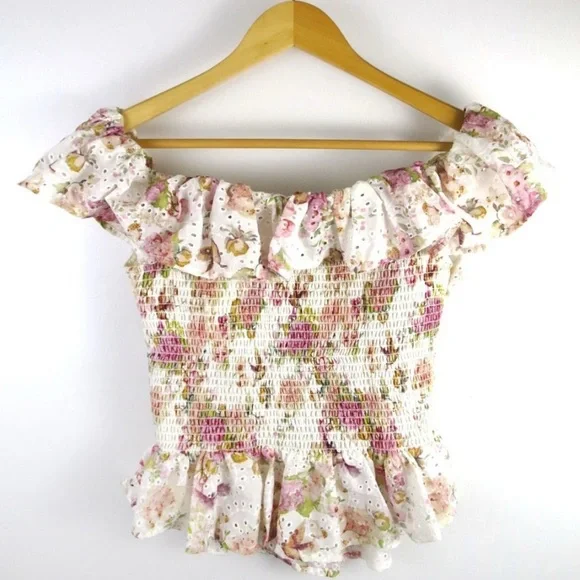 Floral Ruffle Peplum Blouse - Picture 5 of 7